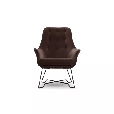 Čalouněné konferenční křeslo GANDER - tmavé hnědé