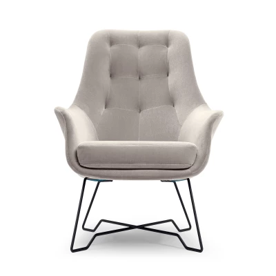 Čalouněné konferenční křeslo GANDER - světlé šedé