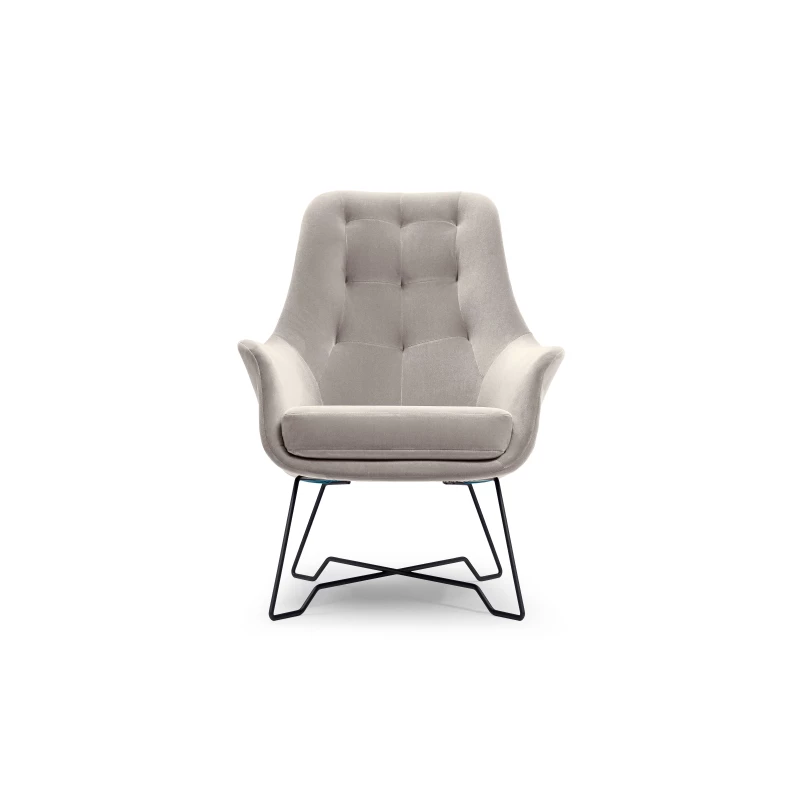 Čalouněné konferenční křeslo GANDER - světlé šedé