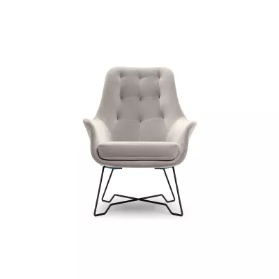 Čalouněné konferenční křeslo GANDER - světlé šedé