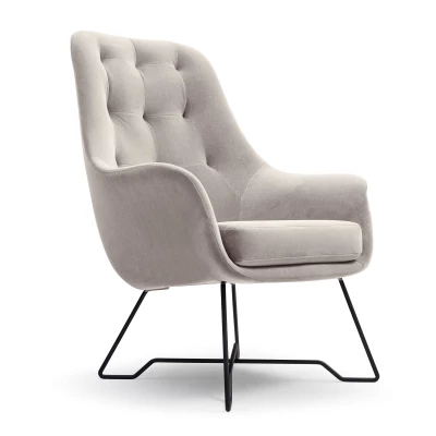 Čalouněné konferenční křeslo GANDER - světlé šedé