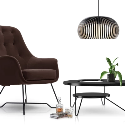 Čalouněné konferenční křeslo GANDER - tmavé hnědé