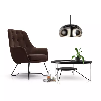 Čalouněné konferenční křeslo GANDER - tmavé hnědé