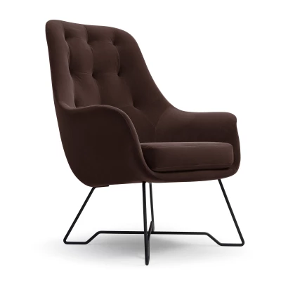 Čalouněné konferenční křeslo GANDER - tmavé hnědé