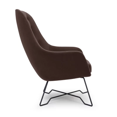 Čalouněné konferenční křeslo GANDER - tmavé hnědé