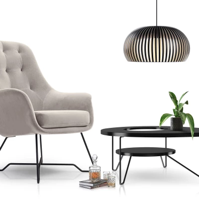 Čalouněné konferenční křeslo GANDER - světlé šedé