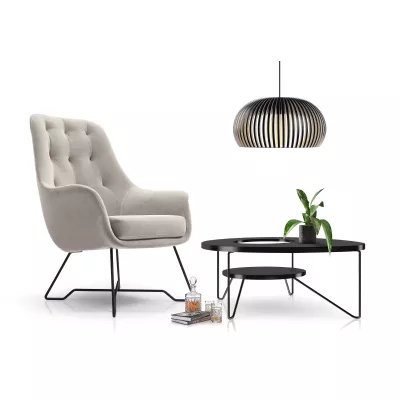 Čalouněné konferenční křeslo GANDER - světlé šedé