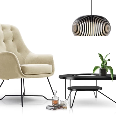 Čalouněné konferenční křeslo GANDER - ecru