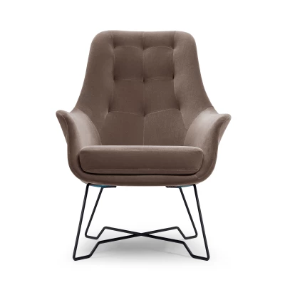 Čalouněné konferenční křeslo GANDER - šedohnědé