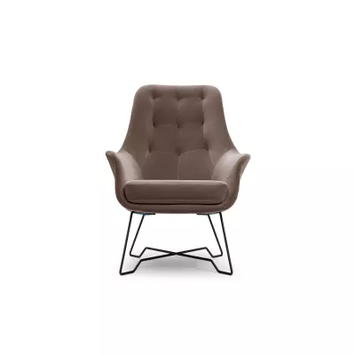 Čalouněné konferenční křeslo GANDER - šedohnědé