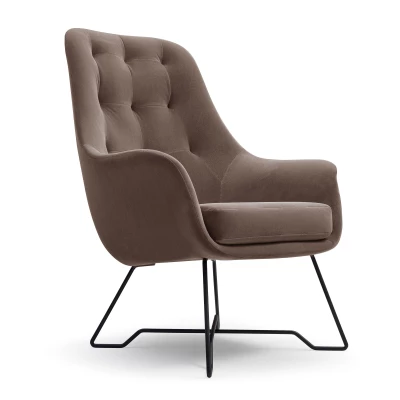 Čalouněné konferenční křeslo GANDER - šedohnědé