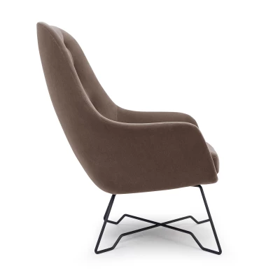 Čalouněné konferenční křeslo GANDER - šedohnědé