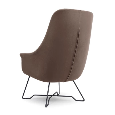 Čalouněné konferenční křeslo GANDER - šedohnědé