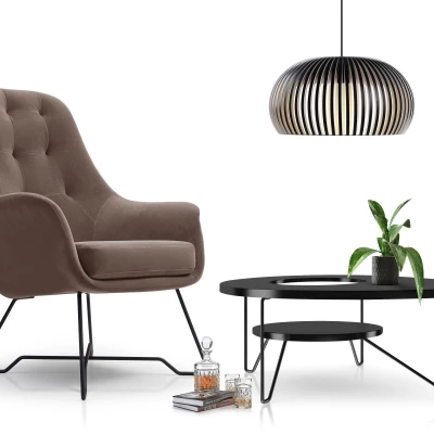 Čalouněné konferenční křeslo GANDER - šedohnědé