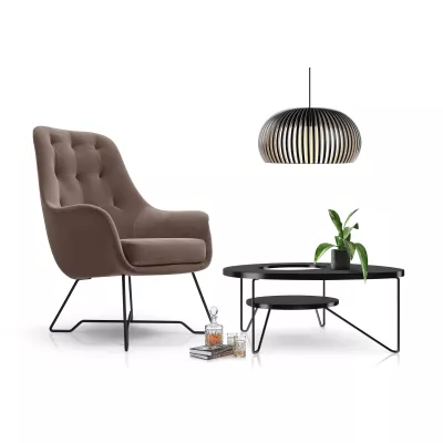 Čalouněné konferenční křeslo GANDER - šedohnědé