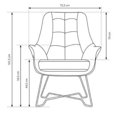 Čalouněné konferenční křeslo GANDER - šedohnědé