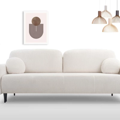 Rozkládací dvousedačka s úložným prostorem WHITBY - krémová