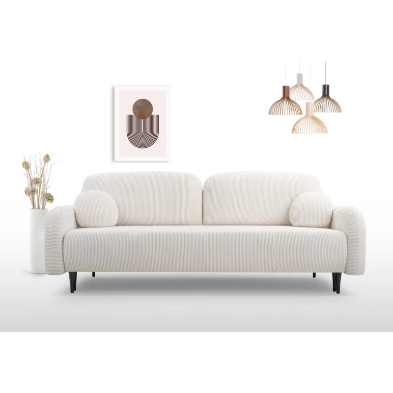 Rozkládací dvousedačka s úložným prostorem WHITBY - krémová