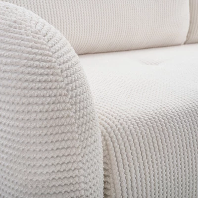 Rozkládací dvousedačka s úložným prostorem WHITBY - krémová