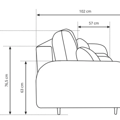 Rozkládací dvousedačka s úložným prostorem WHITBY - krémová