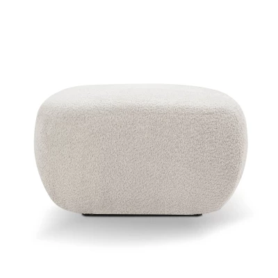 Čalouněný taburet kostka COBOURG - světlý šedý 1