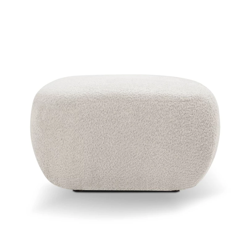 Čalouněný taburet kostka COBOURG - světlý šedý 1