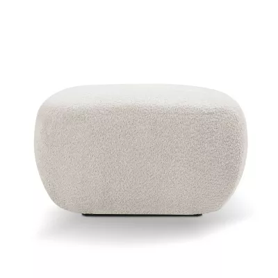 Čalouněný taburet kostka COBOURG - světlý šedý 1