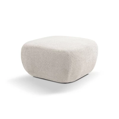 Čalouněný taburet kostka COBOURG - světlý šedý 1