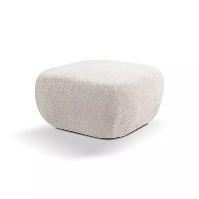 Čalouněný taburet kostka COBOURG - světlý šedý 1