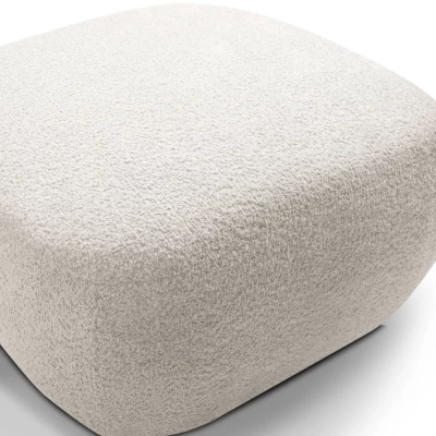 Čalouněný taburet kostka COBOURG - světlý šedý 1