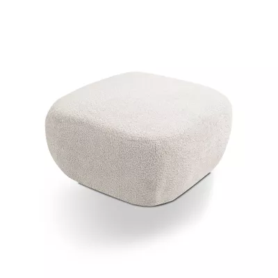 Čalouněný taburet kostka COBOURG - světlý šedý 1