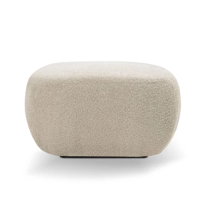 Čalouněný taburet kostka COBOURG - světlý béžový