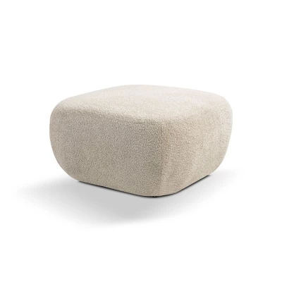 Čalouněný taburet kostka COBOURG - světlý béžový