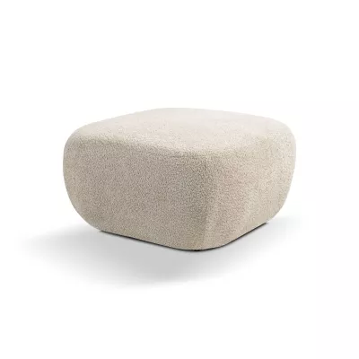 Čalouněný taburet kostka COBOURG - světlý béžový