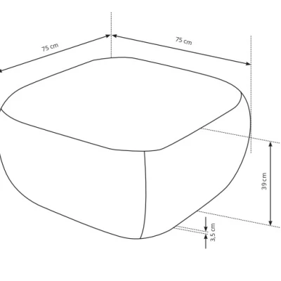Čalouněný taburet kostka COBOURG - světlý šedý 1