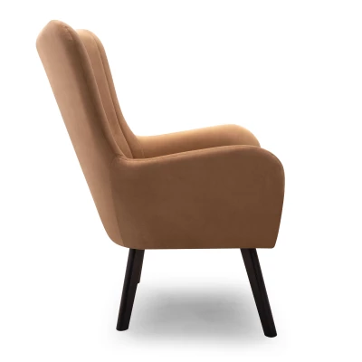 Čalouněné křeslo ušák KENORA - hnědé