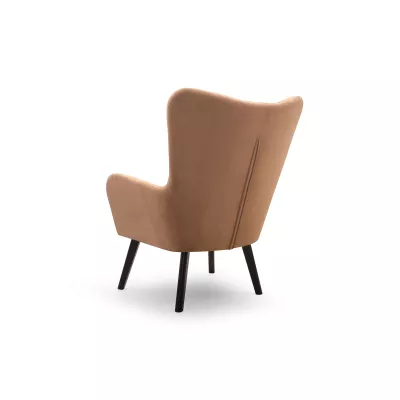 Čalouněné křeslo ušák KENORA - hnědé