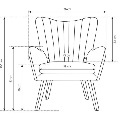 Čalouněné křeslo ušák KENORA - hnědé