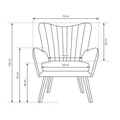 Čalouněné křeslo ušák KENORA - hnědé