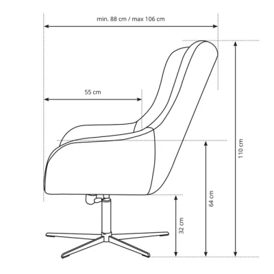 Otočné křeslo LESLI 1 - bílé
