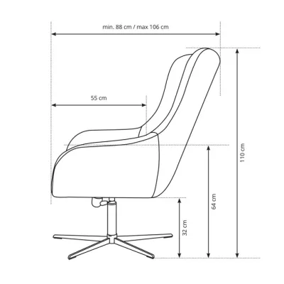 Otočné křeslo LESLI 1 - bílé