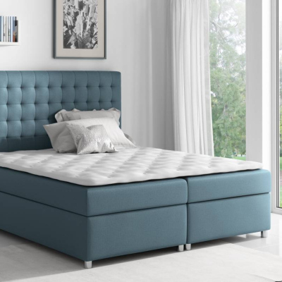 Kontinentální postel Evio modrá 200 + topper zdarma