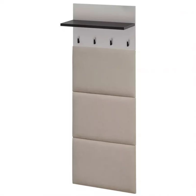 Nástěnný věšák PETUNIA s panely - kašmír / černý