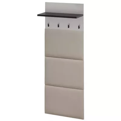 Nástěnný věšák PETUNIA s panely - kašmír / černý