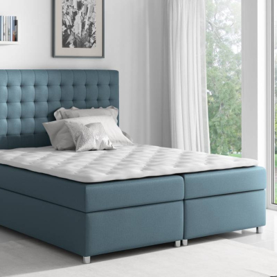 Kontinentální postel Evio modrá 160 + topper zdarma