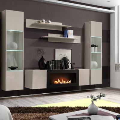 Závěsná vitrína FREYA s osvětlením - kašmír