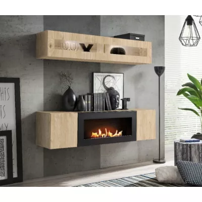 Závěsná skříňka FREYA s osvětlením - hickory jackson