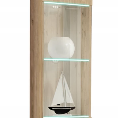 Závěsná vitrína FREYA s osvětlením - hickory jackson