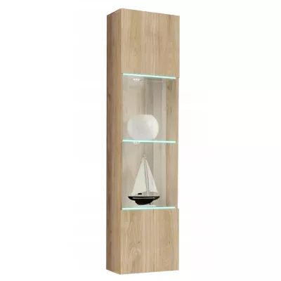 Závěsná vitrína FREYA s osvětlením - hickory jackson