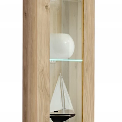 Vitrína s osvětlením FREYA - hickory jackson